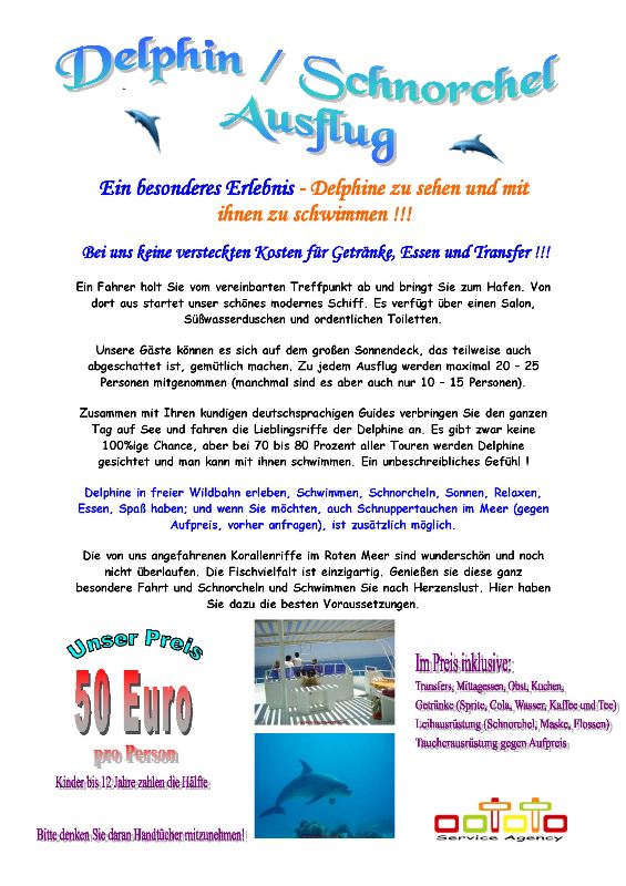 Oototo Flyer Delfin-Ausflug